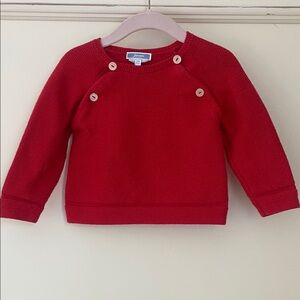 Jacadi Red Knit Cotton Sweater -12 Months